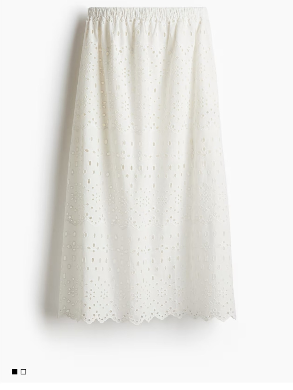 H&M White Eyelet Maxi Skirt